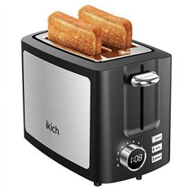 IKICH Toaster 2 Slice, LCD Screen Stainless Steel