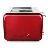 MegaChef 4 Slice Toaster in Stainless Steel Red